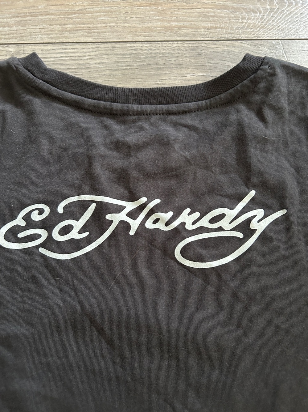Ed Hardy Black Orchid Rhinestone Tee - Picture 11 of 12
